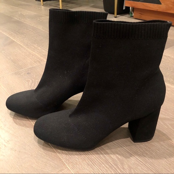 low heel sock boot